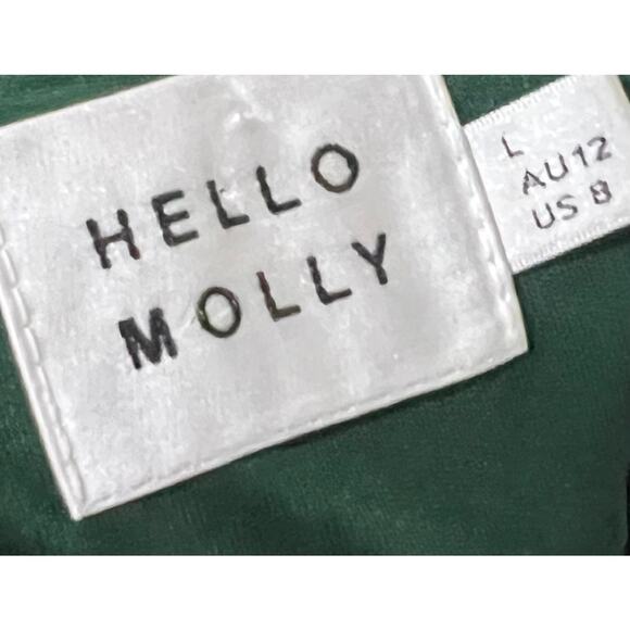 Hello Molly Caruso One-Shoulder Ruffle Midi Dress Green Size Womens Sz 8 - Picture 10 of 11